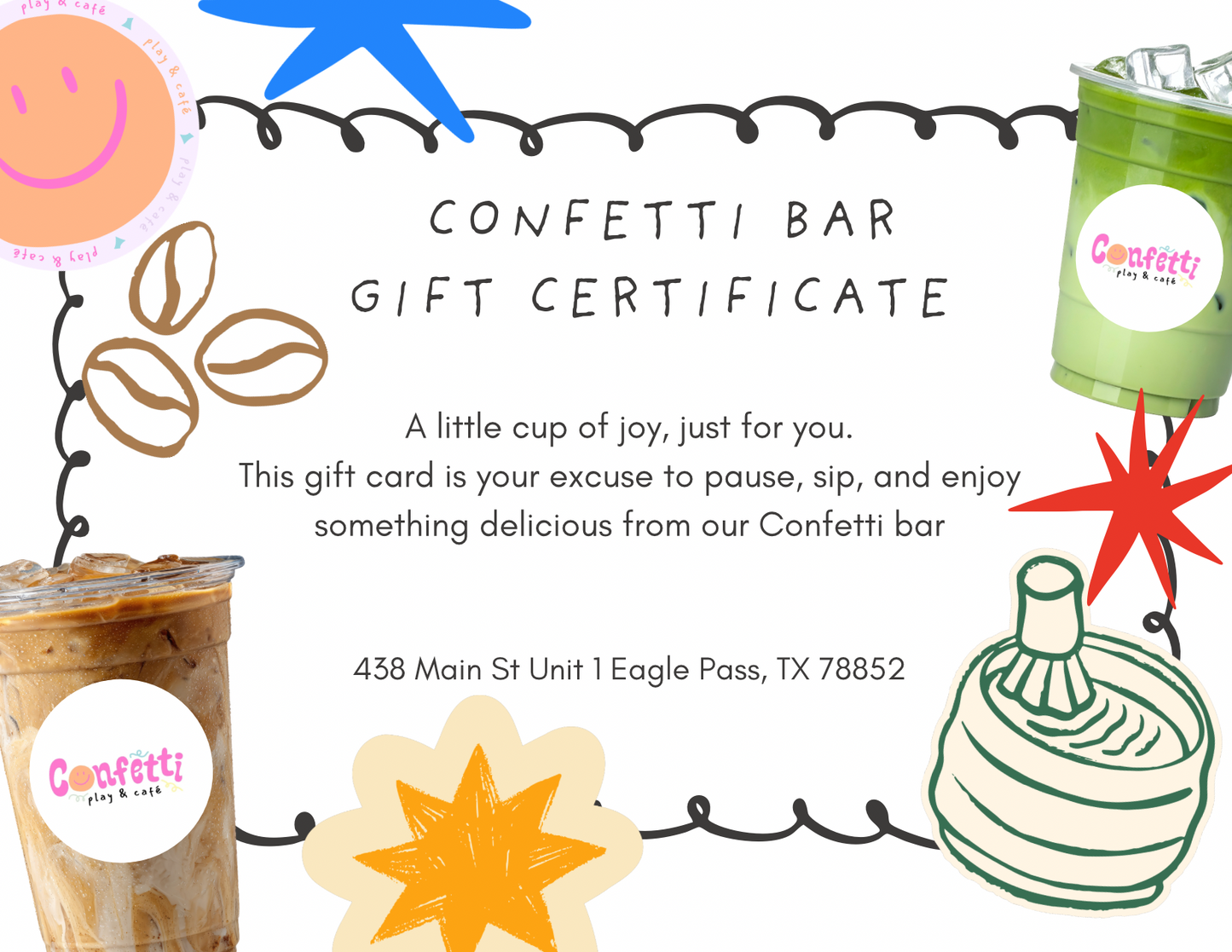 Confetti Bar Gift Certificate